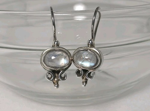 Sterling silver oval moonstone - sterling,